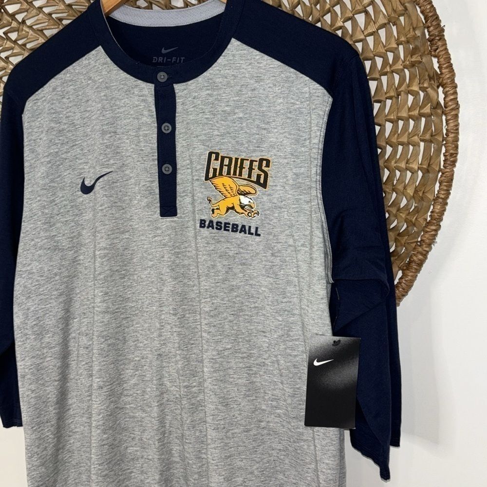 Nike Canisius Griffs gray and navy baseball men’s tshirt size large NWT - Picture 2 of 6